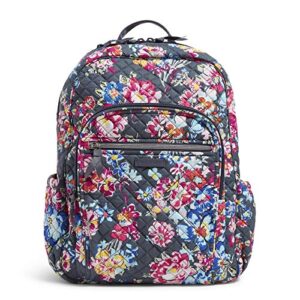 vera bradley women's cotton campus backpack, pretty posies, one size