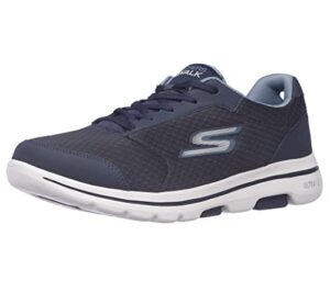 skechers mens gowalk 5 qualify - athletic mesh lace up performance walking shoe sneaker, navy, 11 us