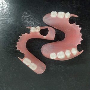 "Nesbit bridge" , Flipper Uppler and Lower Set of Affordability Flexible Valplast Customized Partial Denture (Pink, Valplast)