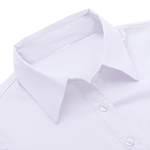 PIER 17 Button Down Shirts for Women, Tailored Long Sleeve Casual Business Professional Office Work Collared Dress Blouse New White