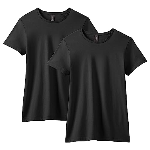 Gildan Women's Softstyle Cotton T-Shirt, Style G64000L, Multipack, Black (2-Pack), Large