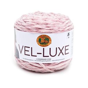 lion brand yarn vel-luxe yarn, one skein, dusty pink