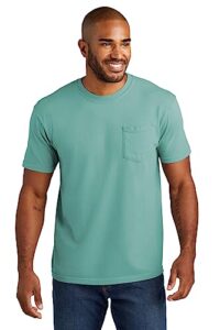 comfort colors mens adult short sleeve pocket tee, style 6030 t shirt, sea foam, large us