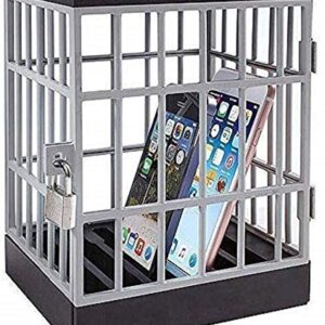 Mobile Phone Jail Cell Phones Prison Lock Up Safe Smartphone Stand Holders Classroom Home Table Office Storage Gadget -Family Time, Party Fun Novelty Gift Idea