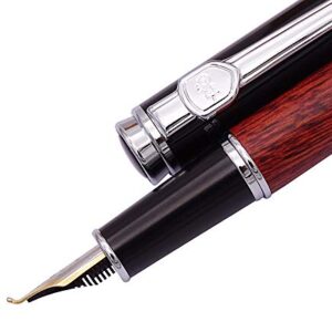 Jinhao Nature Rose Wood Fountain Pen Bent Nib(Fine to Broad Size),Fude Pen for calligraphy,art drawing and handwriting