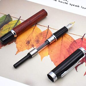 Jinhao Nature Rose Wood Fountain Pen Bent Nib(Fine to Broad Size),Fude Pen for calligraphy,art drawing and handwriting