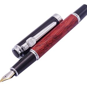 Jinhao Nature Rose Wood Fountain Pen Bent Nib(Fine to Broad Size),Fude Pen for calligraphy,art drawing and handwriting