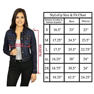 StyLeUp Women's Classic Casual Vintage Denim Jean Jacket/Vest , White Denim - Jacket, Large