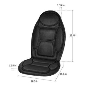 Snailax Memory Foam Massage Seat Cushion - Back Massager with Heat,6 Vibration Massage Nodes & 2 Heat Levels, Massage Chair Pad for Home Office Chair