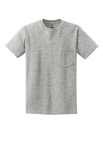 Gildan Men's Ultra Cotton T-Shirt with Pocket, Style G2300, 2-Pack, Sport Grey, Large