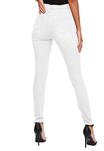 Hybrid & Company Super Comfy Stretch Women 5 Pocket Jeans P28868SK White 5