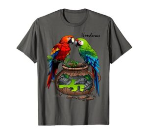 honduras, copan maya, loros t-shirt