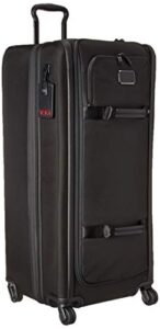 tumi alpha 3 tall 4-wheel duffel packing suitcase - features zip divider and large mesh zip pocket - rolling luggage for men and women - black