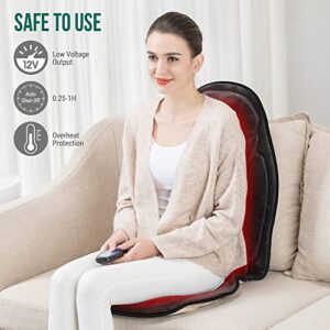 Snailax Back Massage Seat Cushion, Memory Foam Pad, 5 Massage Modes & 2 Heat Settings, Seat Massager for Office Chair,Home Use