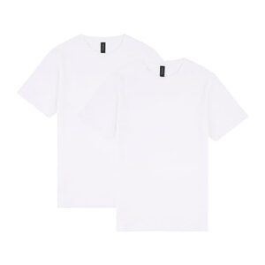 gildan adult softstyle cotton t-shirt, style g64000, multipack, white (2-pack), large