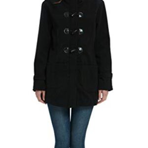 VOGRYE Womens Winter Fashion Outdoor Warm Wool Blended Classic Pea Coat Jacket (FBA) (M, Black2-Thicker)