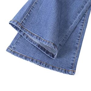 Sidefeel Women Flare Jeans Bell Bottom Mid Rise Denim Pants Size 16 Blue