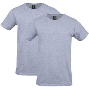 gildan adult softstyle cotton t-shirt, style g64000, multipack, sport grey (2-pack), large