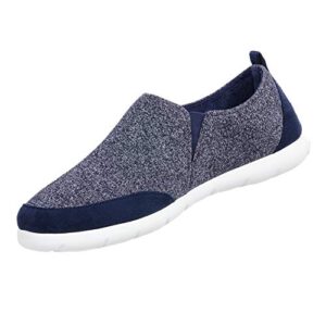 isotoner men's zenz sport-knit indoor/outdoor slippers, navy blue, 13