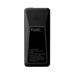 Punkt. MP02 New Generation 4G LTE Minimalist Mobile Phone for Calling & Texting | Black | Unlocked, Nano-SIM, Wi-Fi Hotspot, Digital Security, 2GB RAM+16GB Storage, 1280 mAh Battery, Multiband