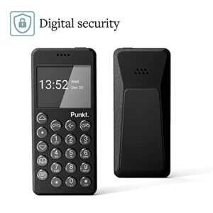 Punkt. MP02 New Generation 4G LTE Minimalist Mobile Phone for Calling & Texting | Black | Unlocked, Nano-SIM, Wi-Fi Hotspot, Digital Security, 2GB RAM+16GB Storage, 1280 mAh Battery, Multiband