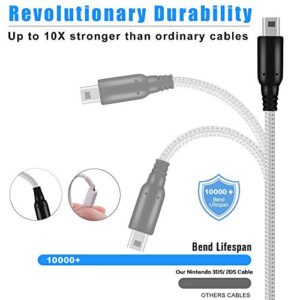 BATSOEASY 2 Pack 5ft 3DS/ 2DS USB Charger Cable, Nylon Braided Power Charging Cord Cable Compatible with Nintendo New 3DS XL/New 3DS/ 3DS XL/ 3DS/ New 2DS XL/New 2DS/ 2DS XL/ 2DS/ DSi/DSi XL