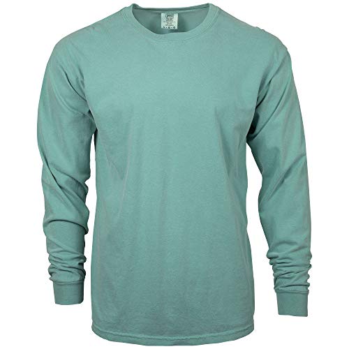 Comfort Colors Men's Adult Long Sleeve Tee, Style 6014, Seafoam, Medium