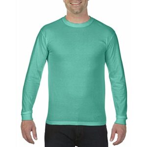 Comfort Colors Men's Adult Long Sleeve Tee, Style 6014, Seafoam, Medium