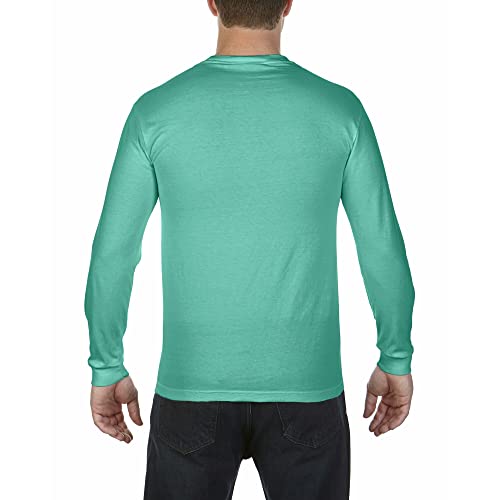 Comfort Colors Men's Adult Long Sleeve Tee, Style 6014, Seafoam, Medium