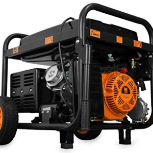 WEN DF1100T 11,000-Watt 120V/240V Dual Fuel Portable Generator with Wheel Kit and Electric Start - CARB Compliant, Black