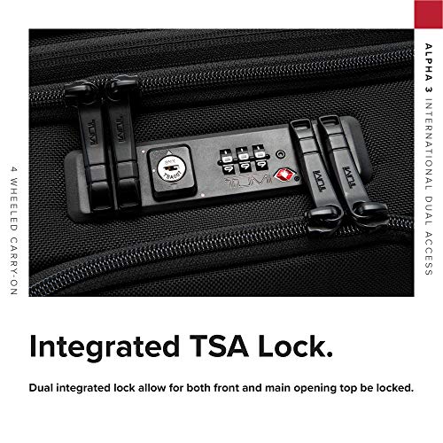 TUMI Alpha 3 International Dual Access 4-Wheeled Carry-On Luggage - With Built-In USB Port and Integrated TSA Lock - 22-Inch Rolling Suitcase for Men and Women - Anthracite