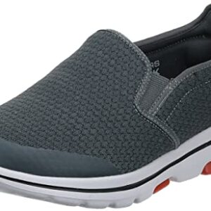 Skechers Men's GOwalk 5 - Elastic Stretch Athletic Slip-On Casual Loafer Walking Shoe Sneaker, Charcoal, 9