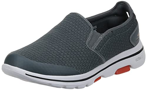 Skechers Men's GOwalk 5 - Elastic Stretch Athletic Slip-On Casual Loafer Walking Shoe Sneaker, Charcoal, 9