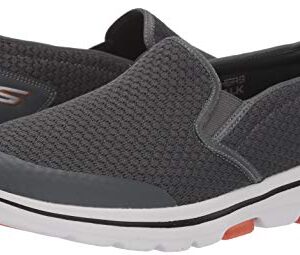 Skechers Men's GOwalk 5 - Elastic Stretch Athletic Slip-On Casual Loafer Walking Shoe Sneaker, Charcoal, 9