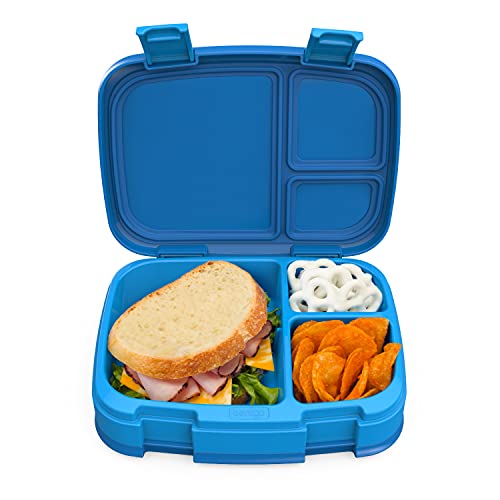 Bentgo Fresh – Leak-Proof, Versatile 4-Compartment Bento-Style Lunch Box with Removable Divider, Portion-Controlled Meals for Teens and Adults On-The-Go – BPA-Free, Food-Safe Materials (Blue)