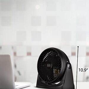 BLACK+DECKER Turbo Desk Fan – Electric Portable 7 Inch Table Fan with Adjustable Tilt for Quiet Cooling, Black