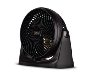 black+decker turbo desk fan – electric portable 7 inch table fan with adjustable tilt for quiet cooling, black
