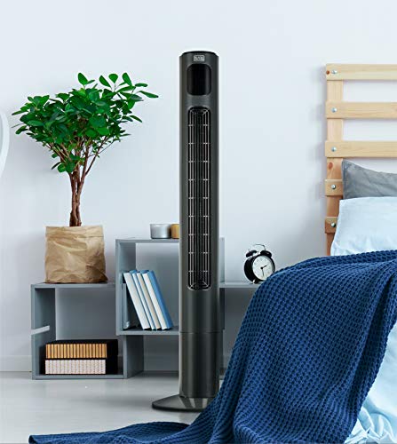 BLACK+DECKER Tower Fan Electric – Quiet Oscillating Stand Up Cooling Fan with Remote Control, 46 Inch BFTR146