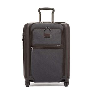 tumi alpha continental dual access 4-wheeled carry-on luggage - rolling suitcase for men and women - luggage carry-on with 4 spinner wheels - rolling luggage with security zippers - anthracite