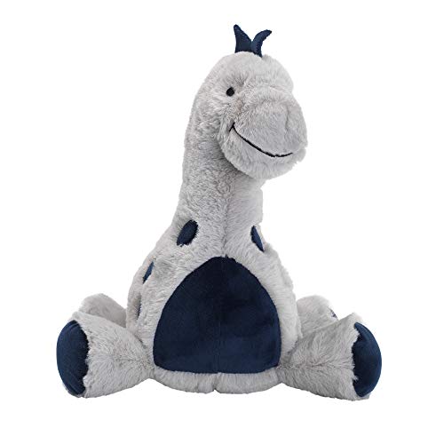 Lambs & Ivy Baby Dino Blue/Gray Plush Dinosaur Stuffed Animal Toy Plushie- Spike