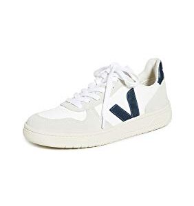 Veja Women's V-10 Sneakers, White/Nautico, 6 Medium US