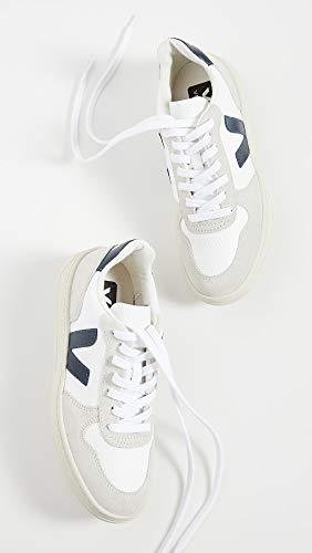 Veja Women's V-10 Sneakers, White/Nautico, 6 Medium US