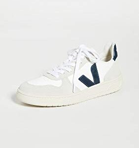 Veja Women's V-10 Sneakers, White/Nautico, 6 Medium US