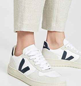 Veja Women's V-10 Sneakers, White/Nautico, 6 Medium US