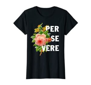 womens persevere vintage rose t shirt