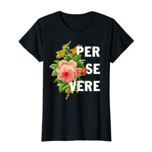 Womens Persevere Vintage Rose T shirt