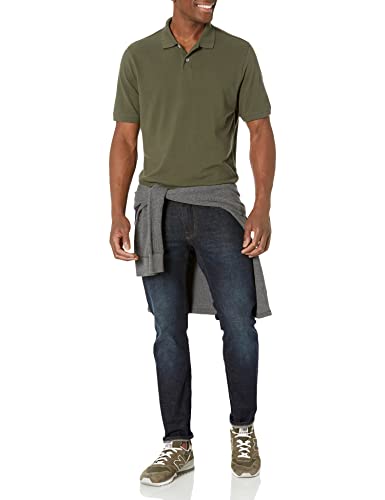 Amazon Essentials Men's Regular-Fit Cotton Pique Polo Shirt (Available in Big & Tall), Olive, X-Large