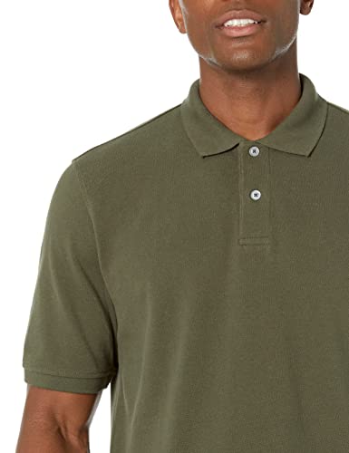 Amazon Essentials Men's Regular-Fit Cotton Pique Polo Shirt (Available in Big & Tall), Olive, X-Large