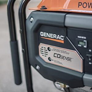 Generac GP8000E 8,000-Watt Gas-Powered Portable Generator - Electric Start, CO-Sense, CARB Compliant - Reliable Power for Emergencies & Recreation, Long Runtime, Durable Design