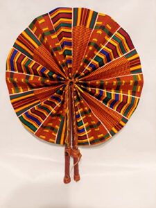 african tv african fabric handmade folding fan, african hand-held folding fan